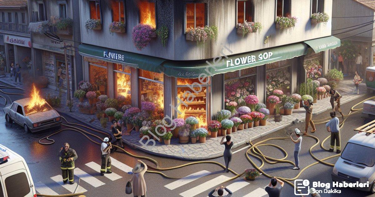 "Aydın Efeler'de Çiçekçi Yangını: Komşuların Dikkati Faciayı Önledi" başlıklı haber için fotorealist