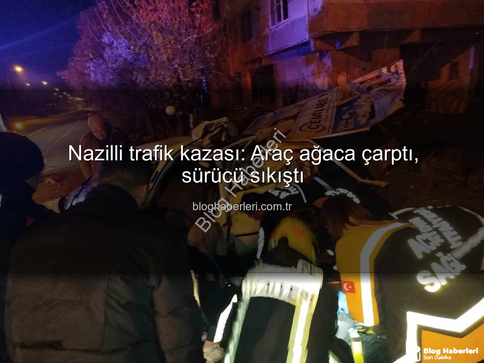 Nazilli trafik kazası - Nazilli trafik kazası: Araç ağaca çarptı, sürücü sıkıştı