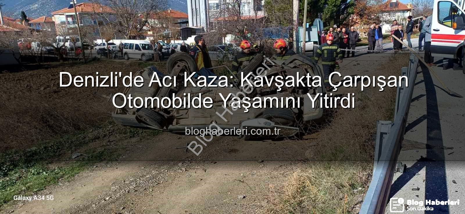 Denizli'de trafik kazası - Denizli'de Acı Kaza: Kavşakta Çarpışan Otomobilde Yaşamını Yitirdi